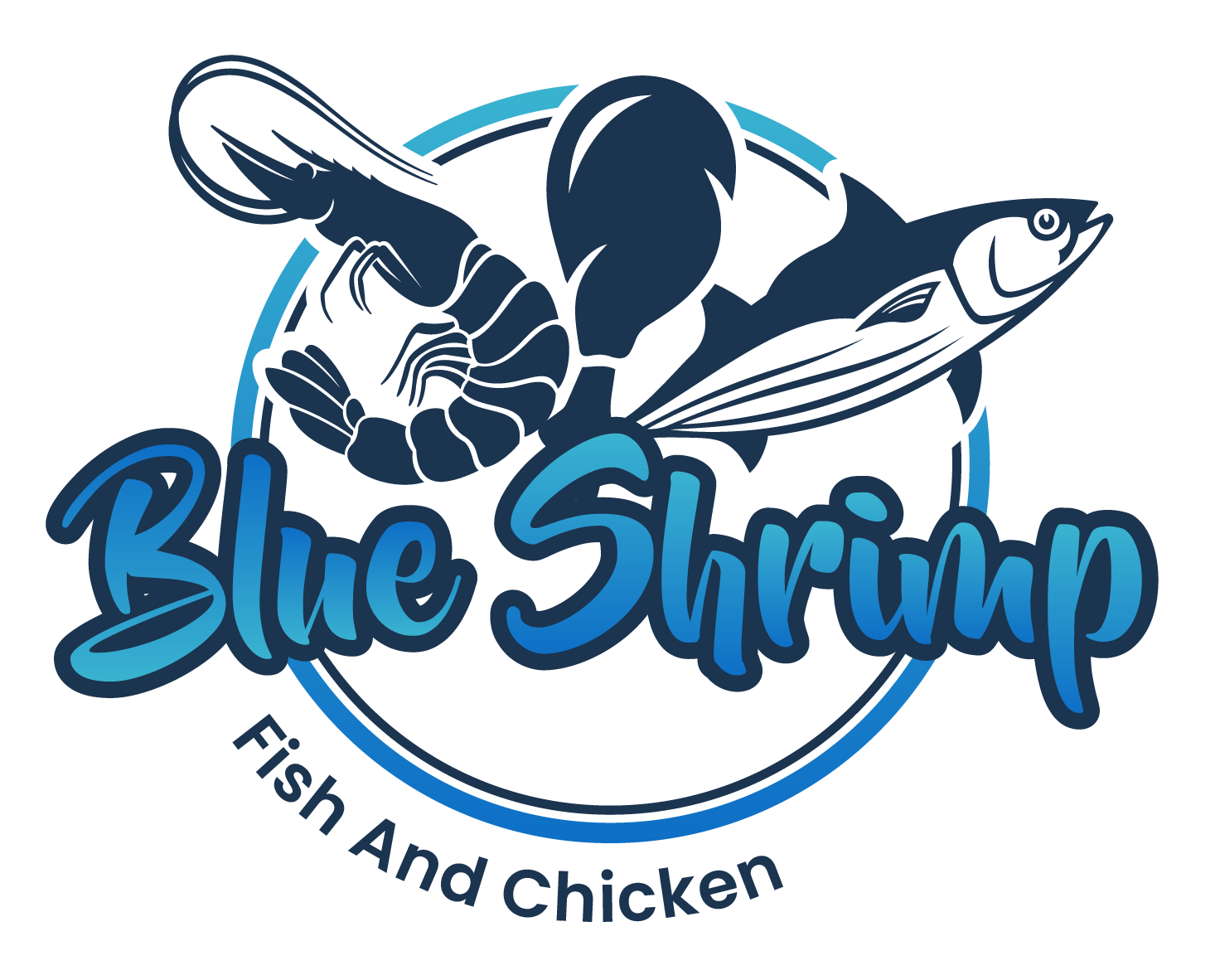 Blue shrimp fish & chicken